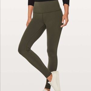 Lululemon Hi Rise Wunder Unders Sz 10 Dark Olive